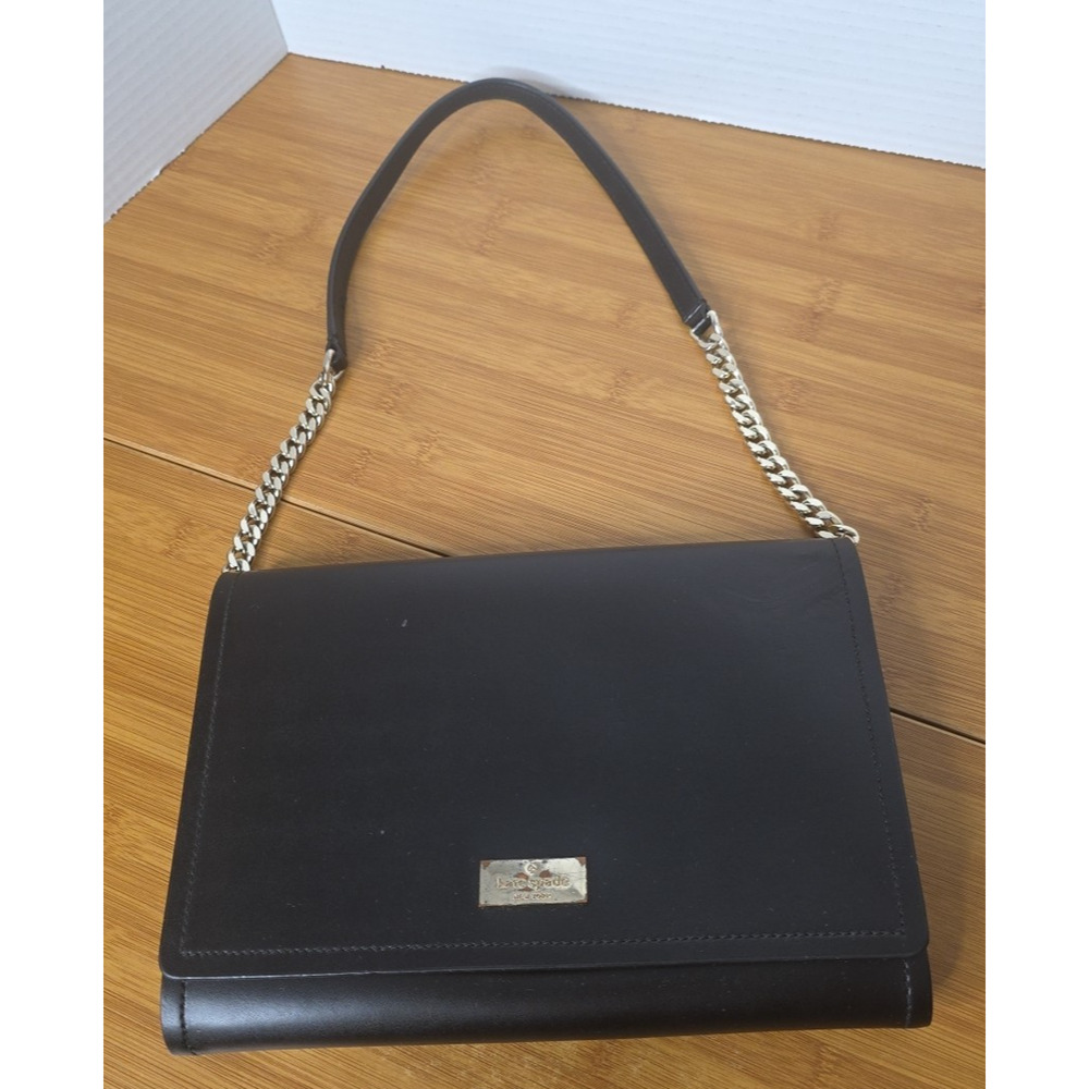 Kate Spade New York Arbour Hill Angelea Black‎ Leather Shoulder Bag Clutch Purse